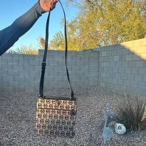 Michael Kors Black and Tan Shoulder Bag